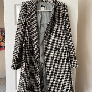 J Crew Wool Houndstooth Pea Coat